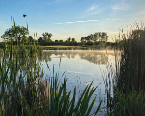 Wisconsin Golf Course with Ponds at Sunrise