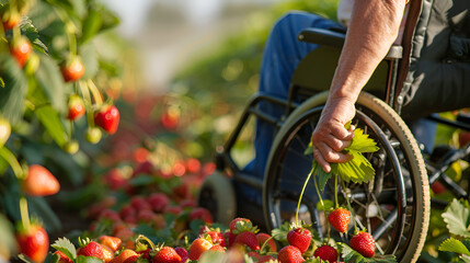 agricultural harvesting inclusion disabled food picking in strawberries space diversity in elderly...