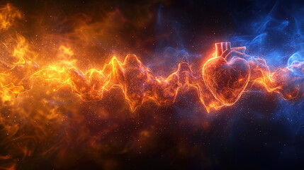 Obraz premium Harmonic Heart Exploration Listen to the rhythmic harmony of a healthy heartbeat