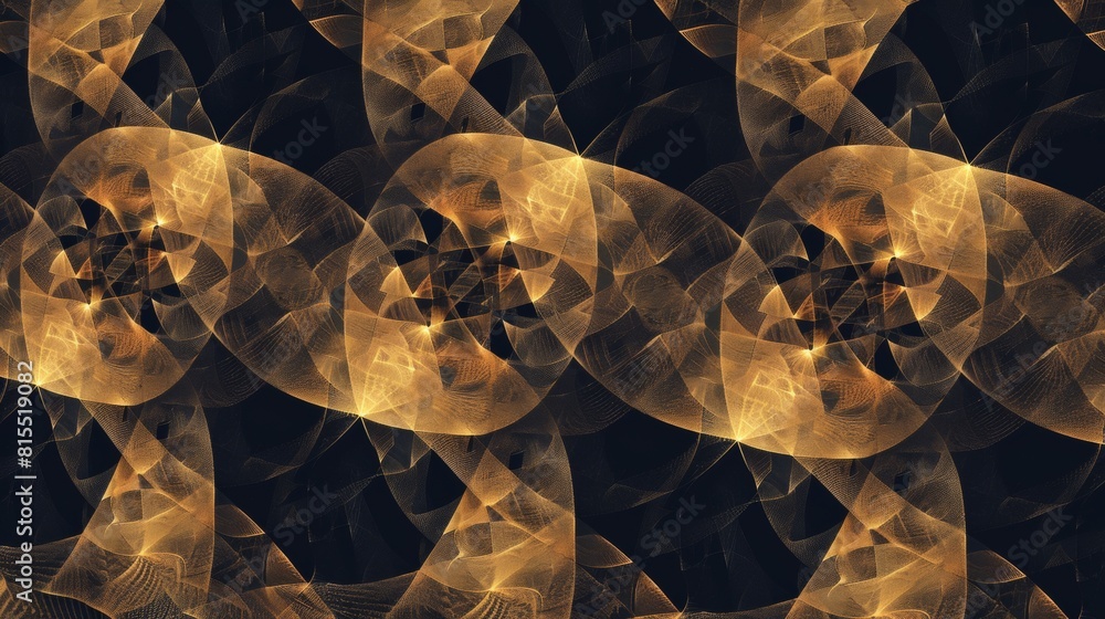 Poster mathematical fractal pattern, geometric shapes repeating at different scales