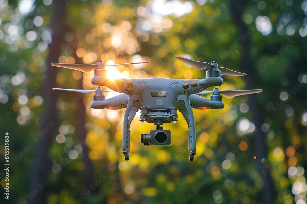 Poster advanced agricultural operations use modern drones for precise farming techniques and efficient crop