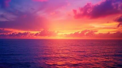 Obraz premium tropical sunset gradient, fiery oranges, pinks, and purples