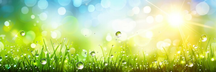 Obraz premium Abstract spring, summer grass meadow field. Beautiful fresh nature landscape environment.