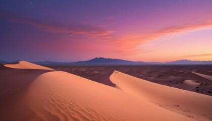 Fototapeta na wymiar A desert landscape at twilight with sand dunes an upscaled_7