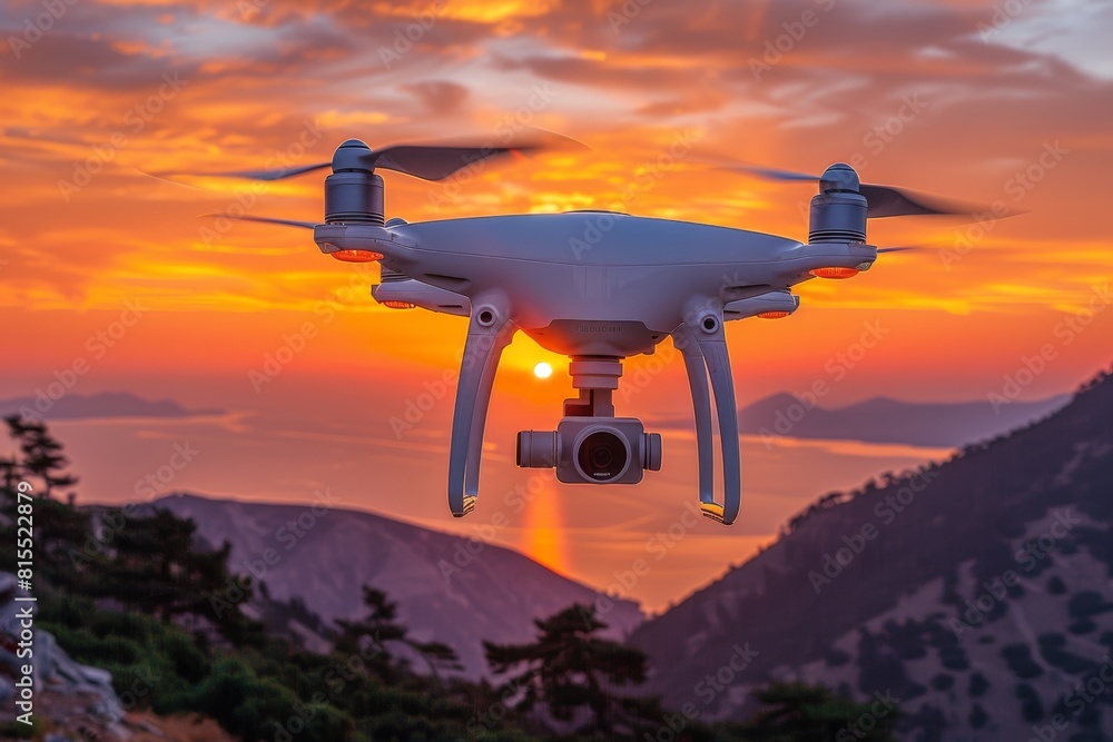 Poster remote farming strategies implement aerial technology for structured crop management, offering advan