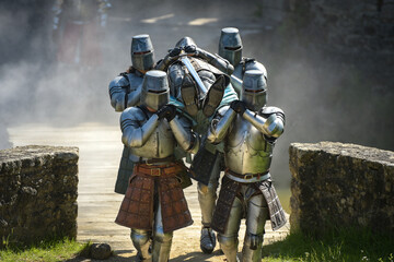 View on a medieval show at the Puy du Fou in Vendee in France