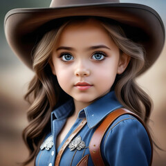 Portrait of a little girl in a hat