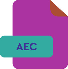 AEC File Extension  icon Jelly Bean and Medium Carmine color
