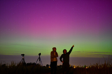 Kolorowa zorza polarna nad Polską - Northern lights - aurora borealis from Poland © Tomasz Aurora