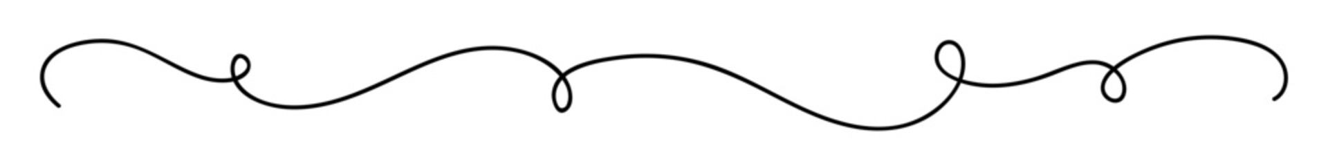 Squiggly doodle thread, loopy line vector illustration