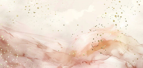 Fototapeta premium Subtle soft-focus blush, beige watercolor tranquil broad backdrop.