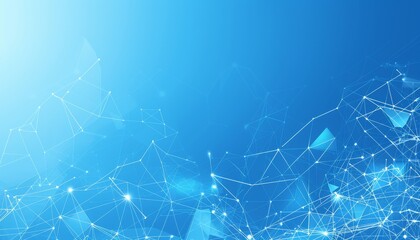 Interconnected dots on vibrant blue surface  abstract representation of communication