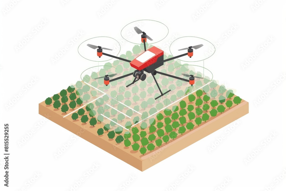 Poster advanced agricultural drones employ structured precision in pesticide applications, optimizing crop 