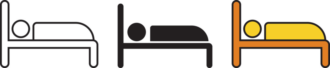 Sleep bed lined, isolated and colored style. Vector illustration