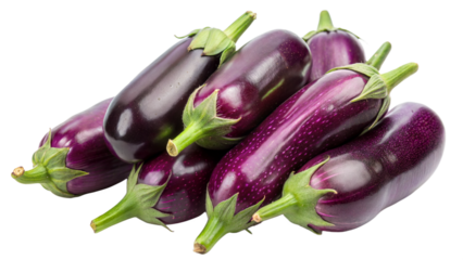 cluster of eggplant isolated on white background