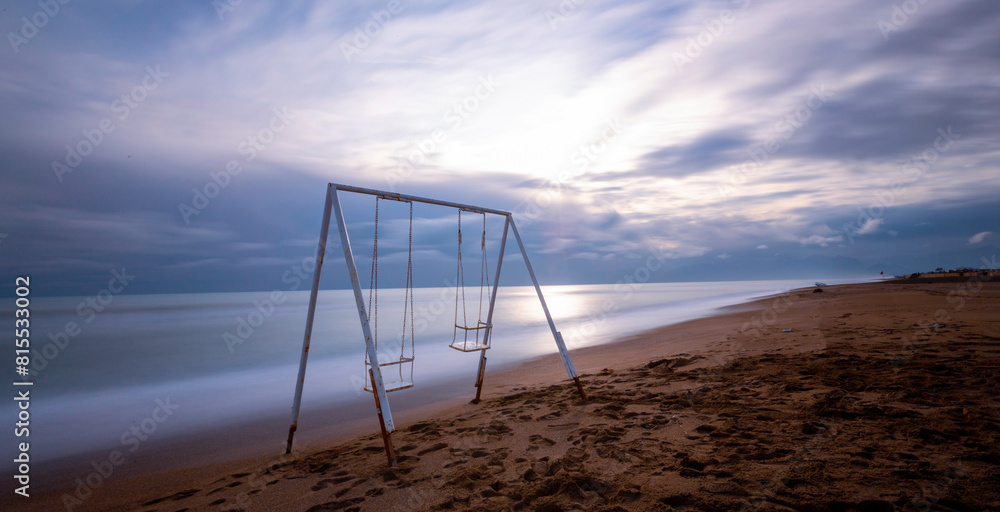 Wall mural antalya lara blue sea panoramic view