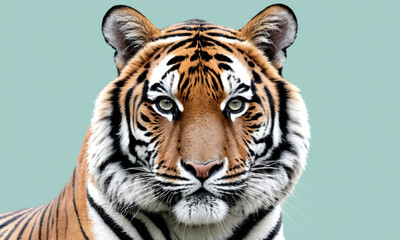 Obraz premium Fantasy Illustration of a wild animal tiger. Digital art style wallpaper background.