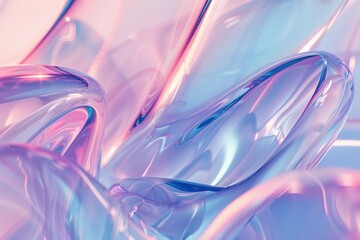 Abstract Pink and Blue Glass Fluid Art Background with Glossy Reflective Surface