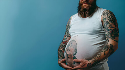 tattoos ai man pregnant transgender heavily with generated