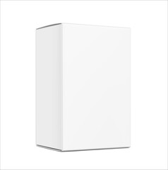 Fototapeta premium Realistic closed and open cardboard box mockup. Vector illustration isolated on white background. Taking your 2D designs into 3D. Can be use for medicine, food, cosmetic and other. EPS10.
