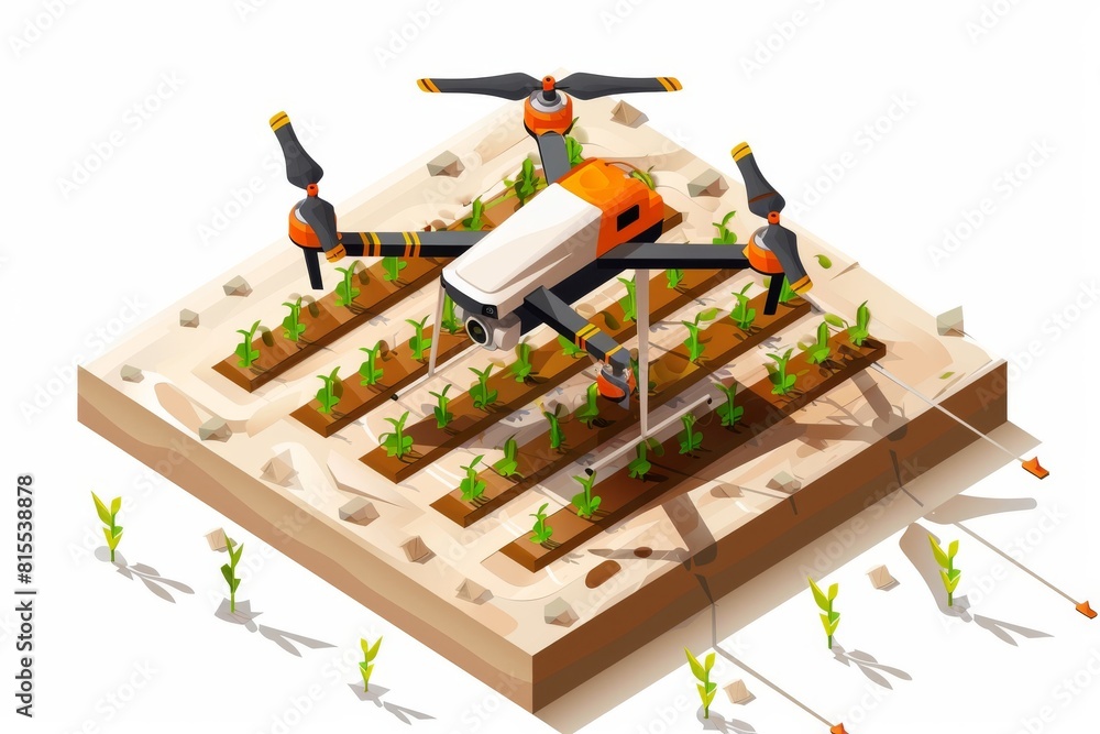 Poster agricultural drones integrate smart farming with automated remote sensing for crop inspection, apply