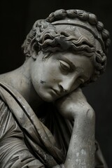 Stoic Reflections A Portrait of Ancient Wisdom. The Serene Expression of a Mature Philosopher Captured in Marble, Evoking Timeless Calmness and Contemplative Thought against a Historical Background