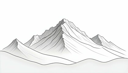 A minimalist line drawing of a snow capped mountai upscaled_2
