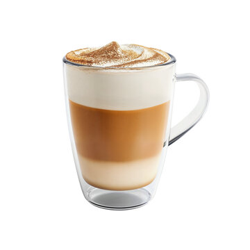 Caffe Latte or Cappuccino in transparent background