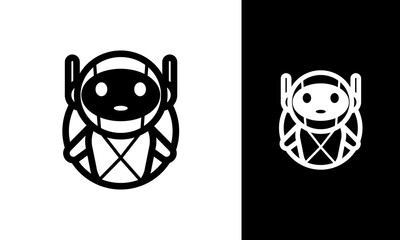 Robot logo design. Technology symbol with robotic concept for future icon