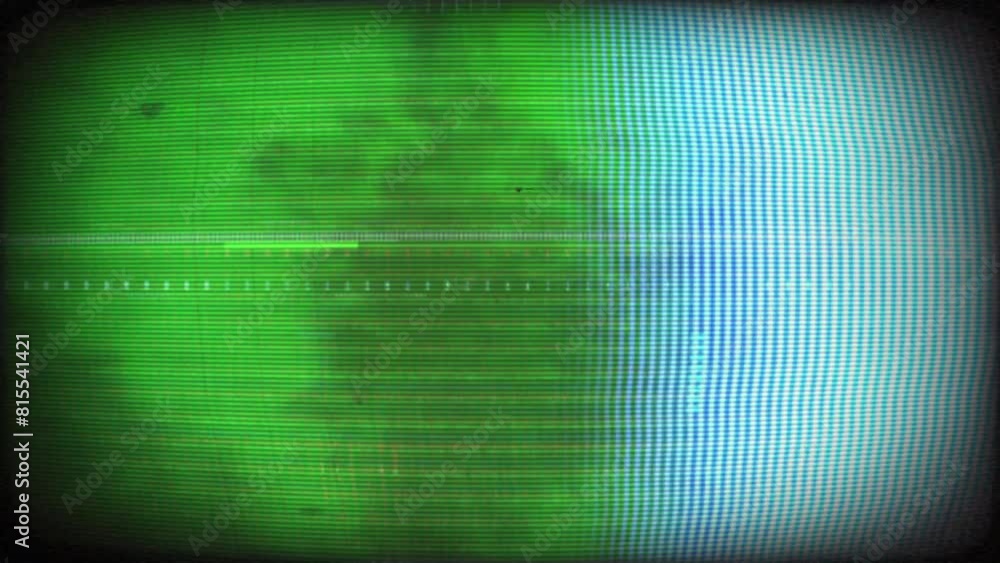 Poster television or computer display with textured, glitch and static effects