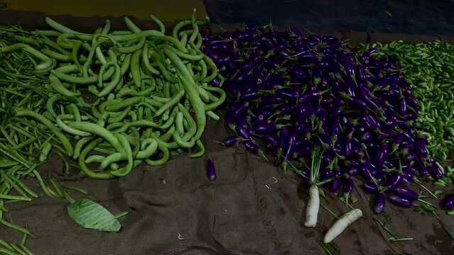 Variety of vegetables in the vegetable market