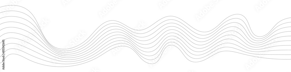 Poster thin line wavy abstract vector background. curve wave seamless pattern. line art striped graphic tem
