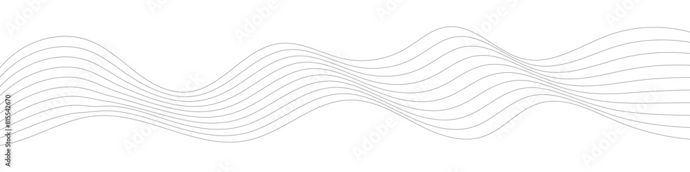 Poster thin line wavy abstract vector background. curve wave seamless pattern. line art striped graphic tem
