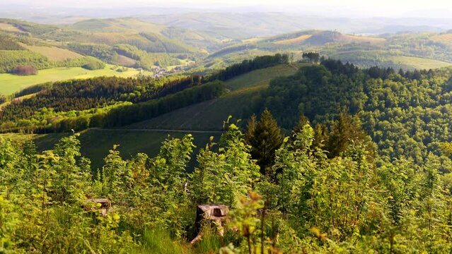 the siegerland and rothaar mountains in germany in spring 4k 25fps video
