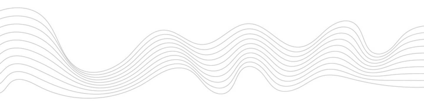 Thin line wavy abstract vector background. Curve wave seamless pattern. Line art striped graphic template. Futuristic technology concept. Vector illustration. 