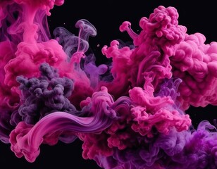Fototapeta premium Abstract liquid smoke background. Pink magenta purple color ink dynamic motion background
