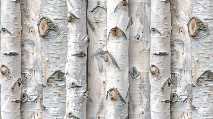 seamless pattern, birch wood texture unfolds with soft, creamy 