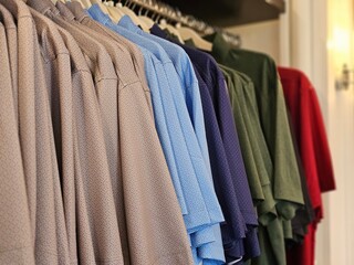 Fototapeta premium Rack of Different Colored Shirts