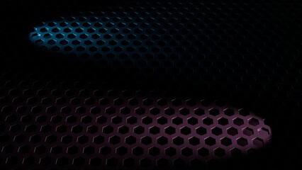 Abstract hexagon 3d wall with light ffects