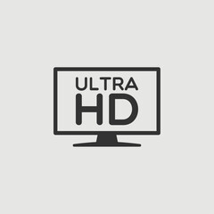 Vector Simple Isolated Ultra HD Monitor Icon