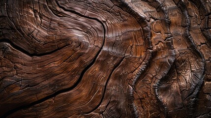Naklejka premium Engaging close-up view of a brown wooden texture, where earthy tones and detailed patterns blend for an abstract and harmonious backdrop