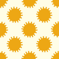 Seamless pattern with suns on light background. Vector illustration