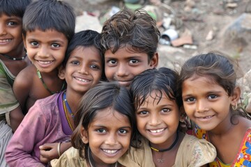 A group of indian kids in Jaipur, Rajasthan, India