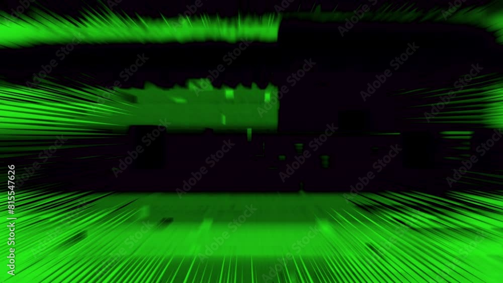Poster animated background with green and black flashy fast moving images