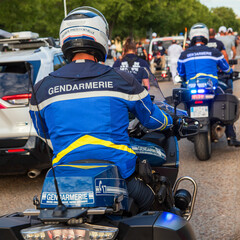 Motard de gendarmerie- Contr&ocirc;le routier.