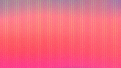 Retro background with vertical lines 8K 16:9. Grainy texture. Striped summer backdrop with bright orange, fuchsia pink, lilac gradient for web banner, poster, cover. California dreaming color palette