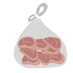 Illustration of pieces of sacrificial meat