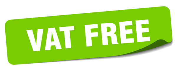 vat free sticker. vat free label
