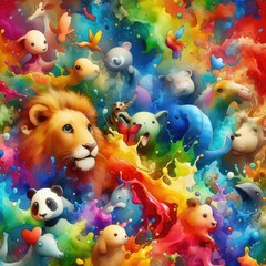 Zoo Fun: Cartoon Animal Design with Watercolor Technique