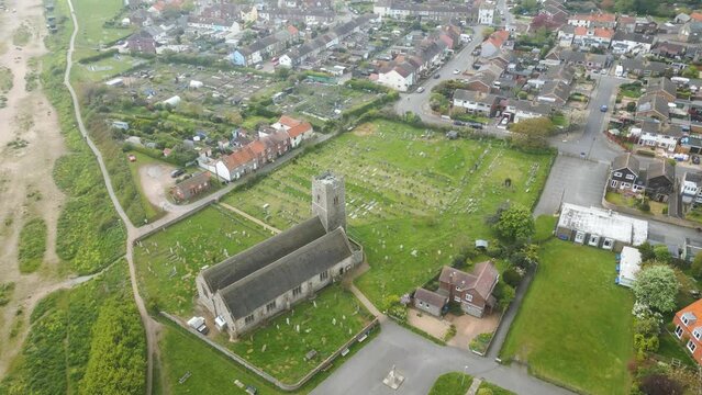 Close spin around Pakefield Beach Church in Lowestoft, UK.